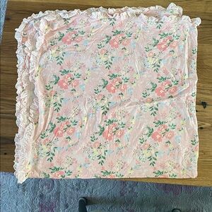 Magnetic Me Pink Floral Ruffle Swaddling Blanket